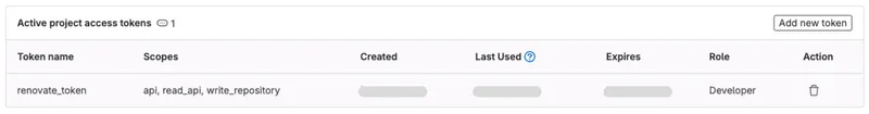 GitLab Project Access Token