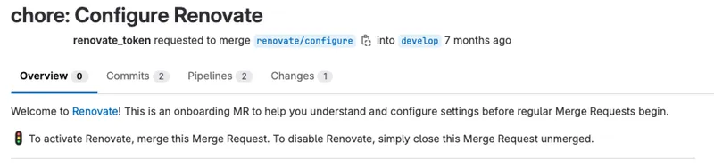 Renovate Onboarding MR